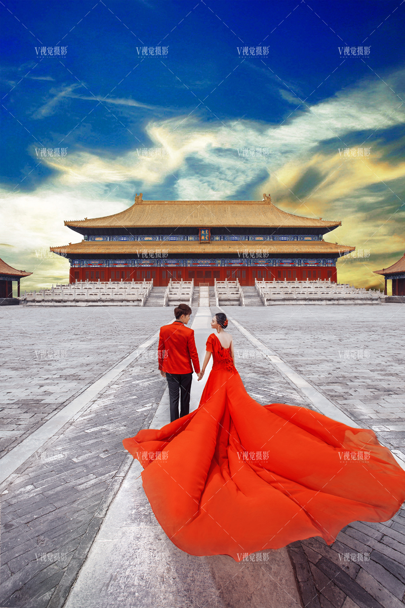 北京V视觉婚纱摄影：最热门的中国风婚纱照KOK中欧体育片！(图3)