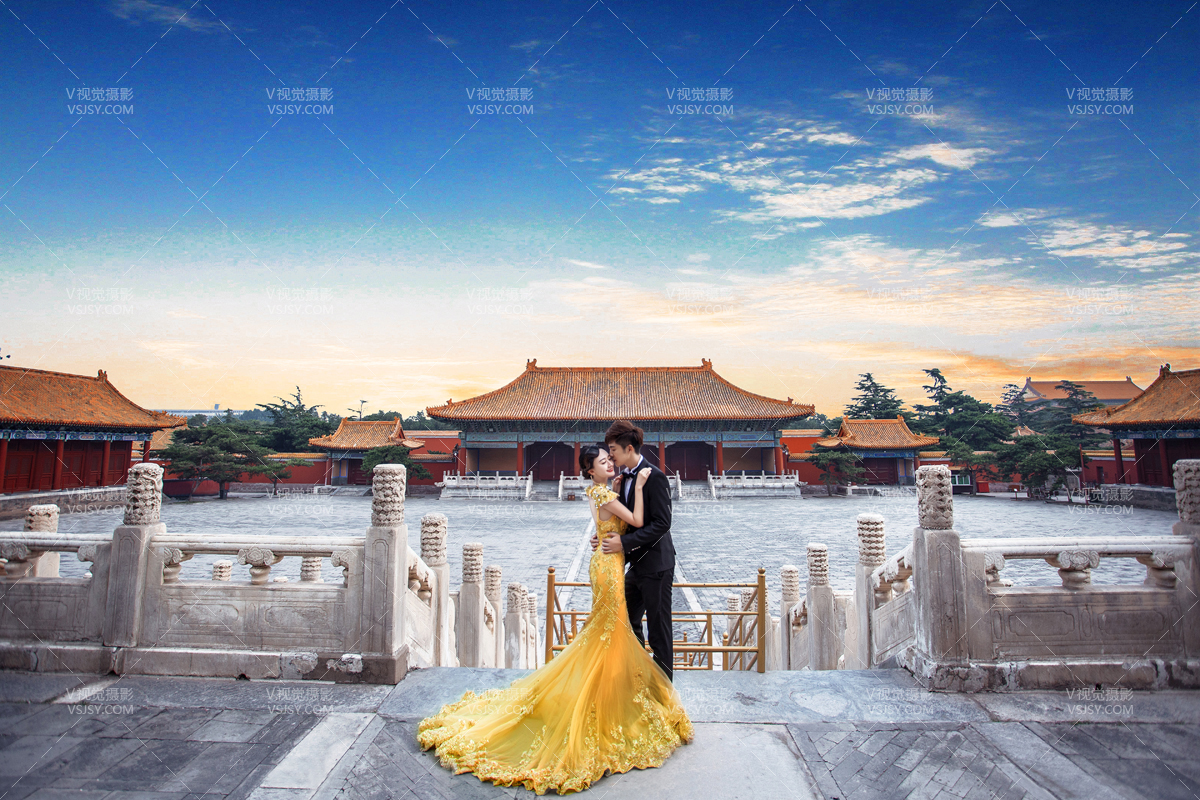 北京V视觉婚纱摄影：最热门的中国风婚纱照KOK中欧体育片！(图4)